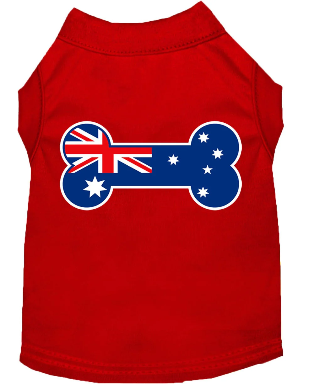 Pet Dog & Cat Shirt Screen Printed, "Bone Shaped Australian Flag" - Image 9