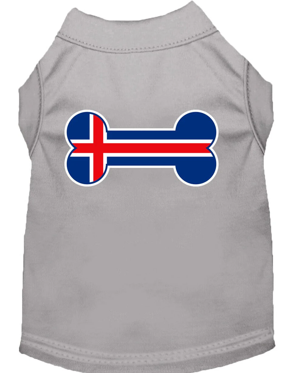 Pet Dog & Cat Shirt Screen Printed, "Bone Shaped Iceland Flag" - Image 10