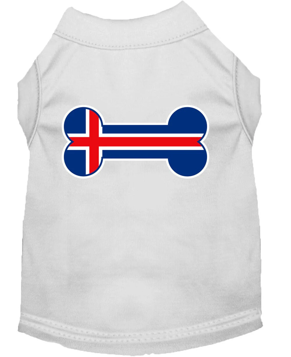 Pet Dog & Cat Shirt Screen Printed, "Bone Shaped Iceland Flag" - Image 6