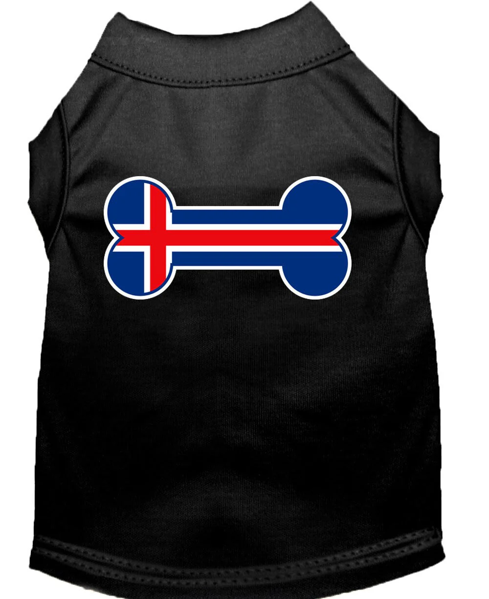 Pet Dog & Cat Shirt Screen Printed, "Bone Shaped Iceland Flag" - Image 8