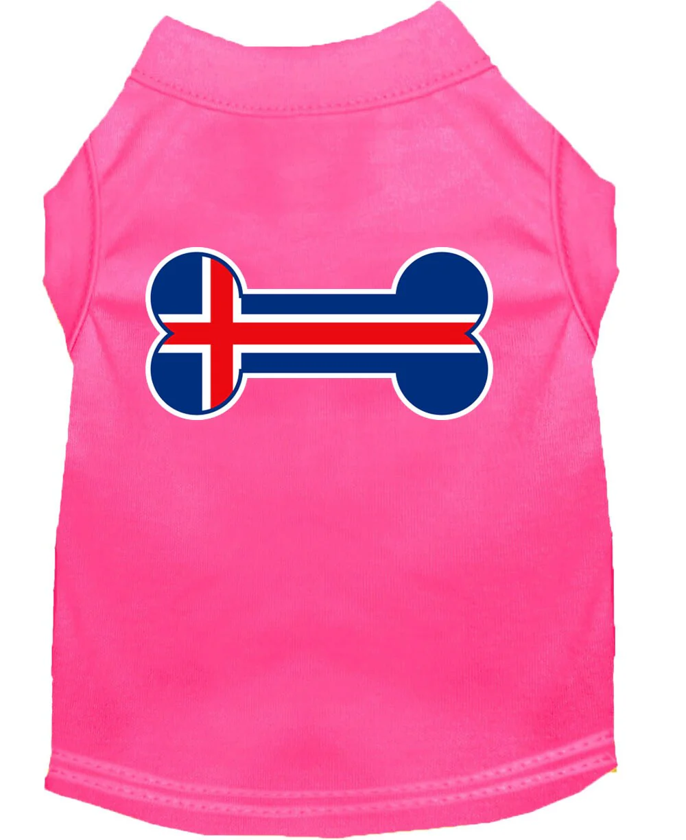 Pet Dog & Cat Shirt Screen Printed, "Bone Shaped Iceland Flag" - Image 9