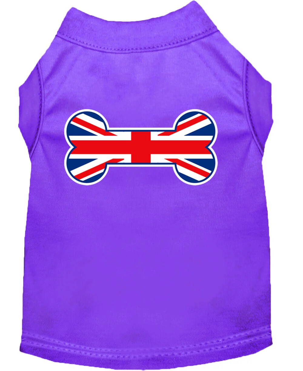 Pet Dog & Cat Shirt Screen Printed, "Bone Shaped United Kingdom Flag" - Image 3