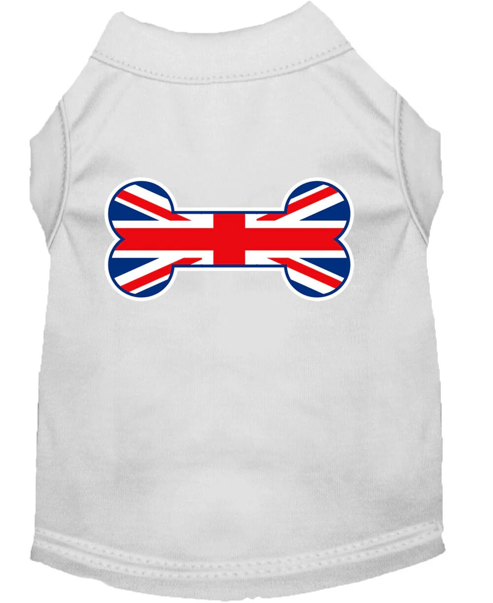 Pet Dog & Cat Shirt Screen Printed, "Bone Shaped United Kingdom Flag" - Image 5