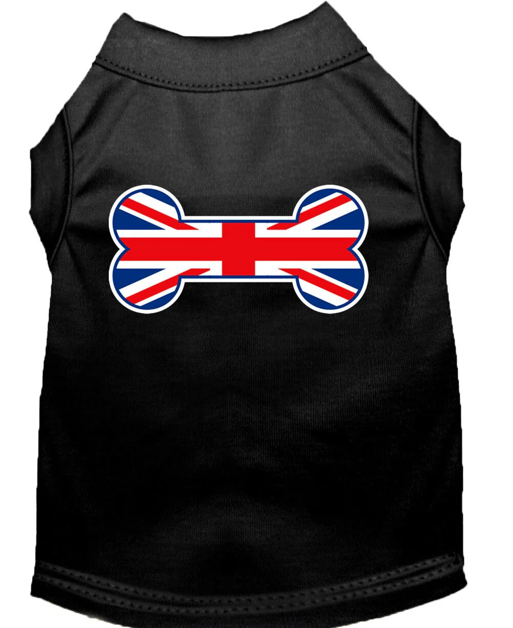 Pet Dog & Cat Shirt Screen Printed, "Bone Shaped United Kingdom Flag" - Image 6