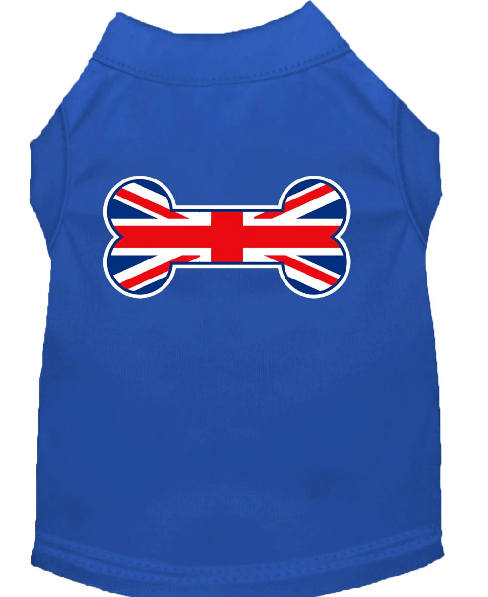Pet Dog & Cat Shirt Screen Printed, "Bone Shaped United Kingdom Flag" - Image 7