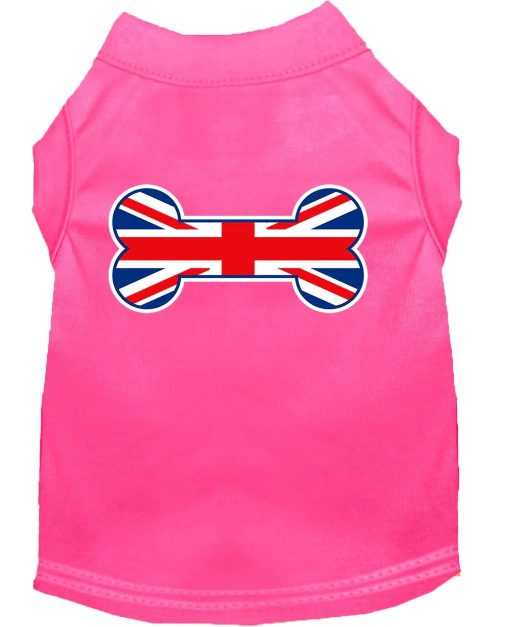 Pet Dog & Cat Shirt Screen Printed, "Bone Shaped United Kingdom Flag" - Image 8
