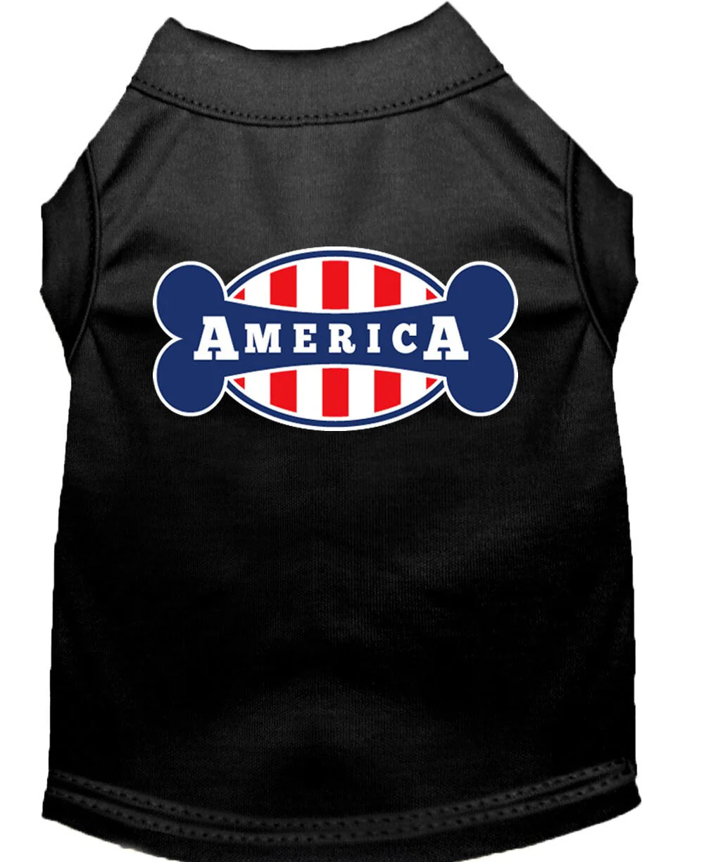 Pet Dog & Cat Shirt Screen Printed, "Bonely In America" - Image 3