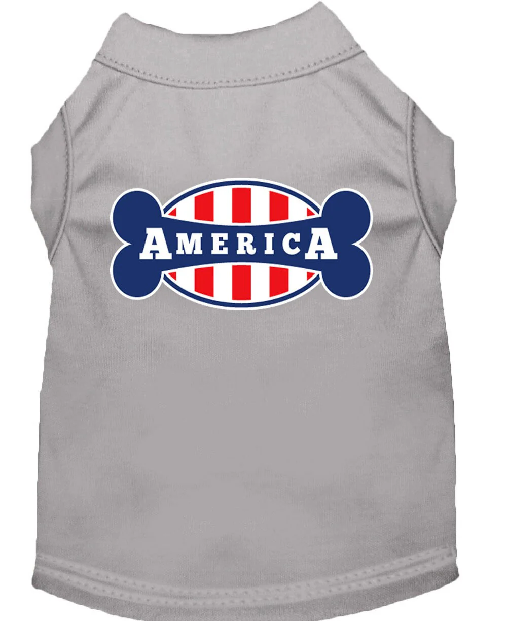 Pet Dog & Cat Shirt Screen Printed, "Bonely In America" - Image 4