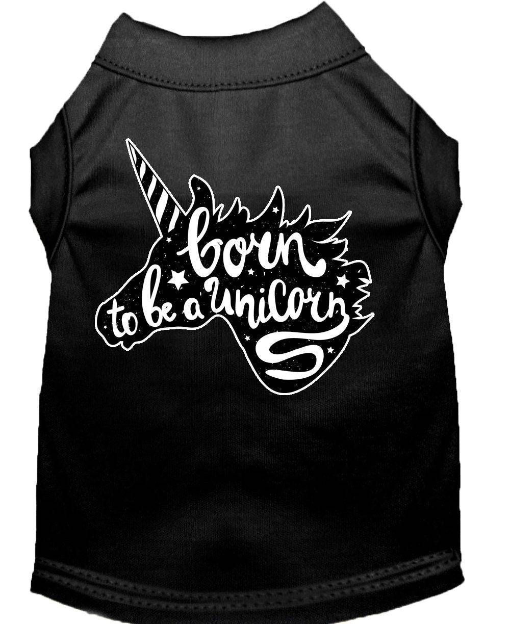 Pet Dog & Cat Shirt Screen Printed, "Born To Be A Unicorn" - Image 3