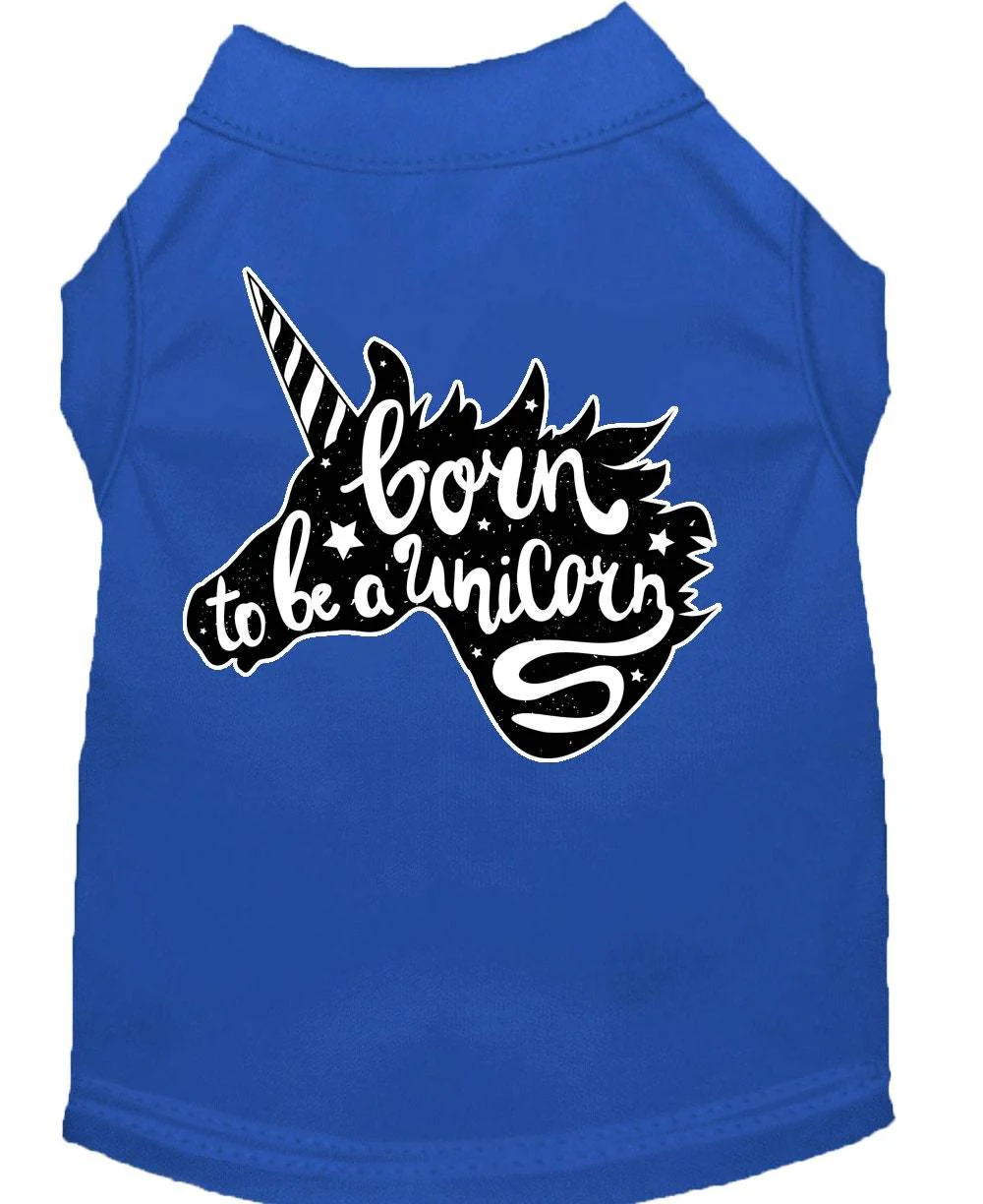 Pet Dog & Cat Shirt Screen Printed, "Born To Be A Unicorn" - Image 4