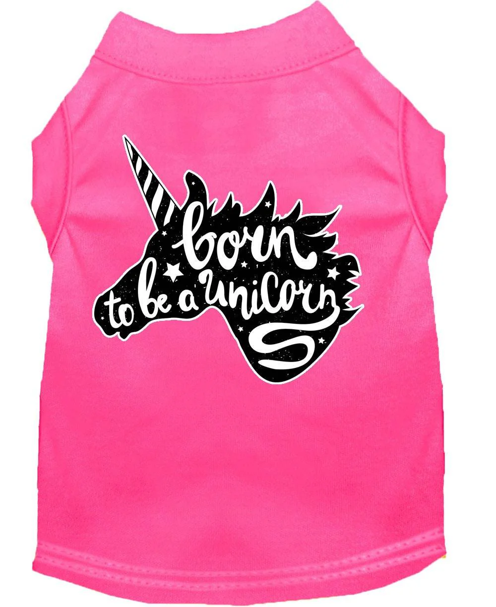 Pet Dog & Cat Shirt Screen Printed, "Born To Be A Unicorn" - Image 5