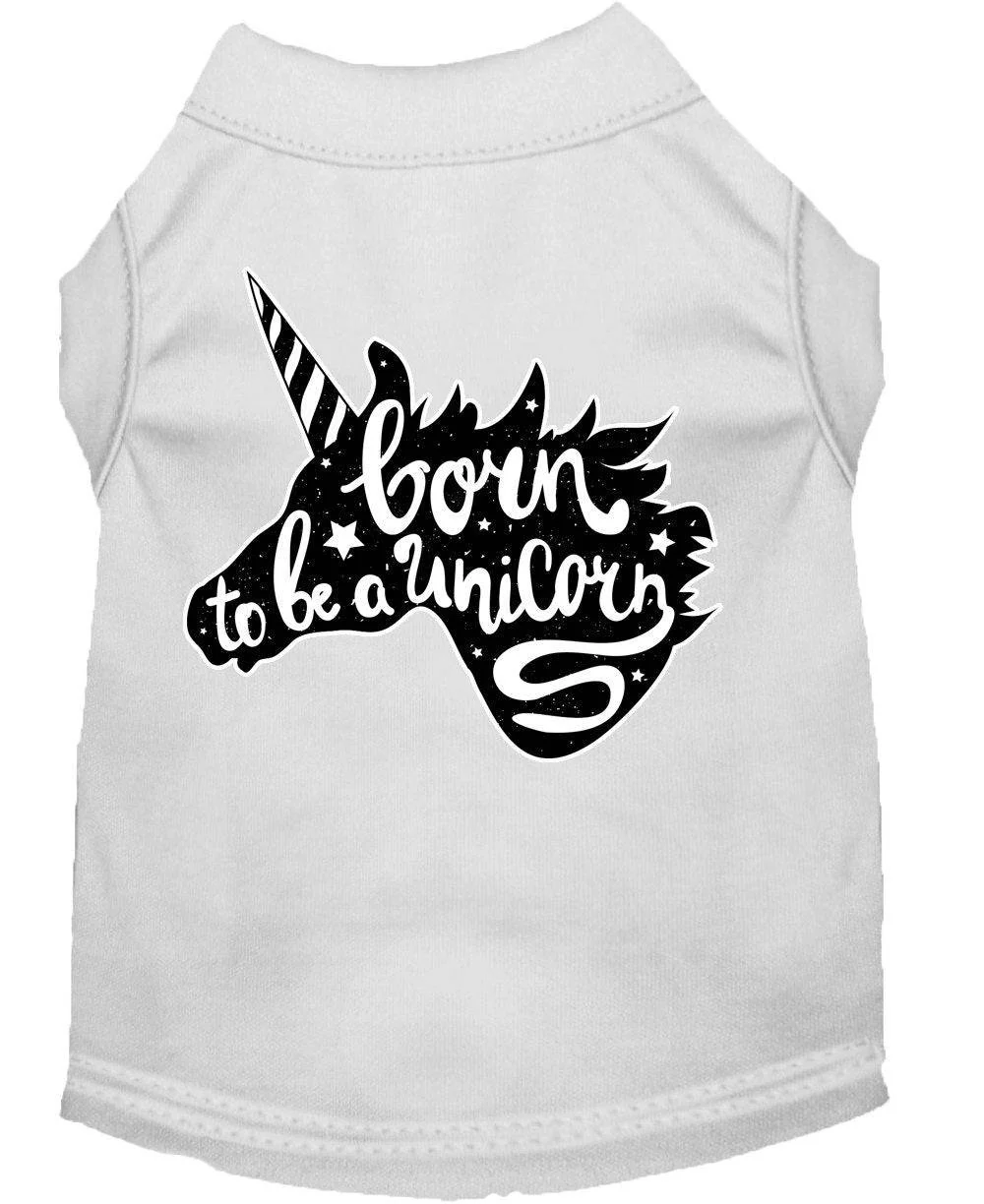 Pet Dog & Cat Shirt Screen Printed, "Born To Be A Unicorn" - Image 8
