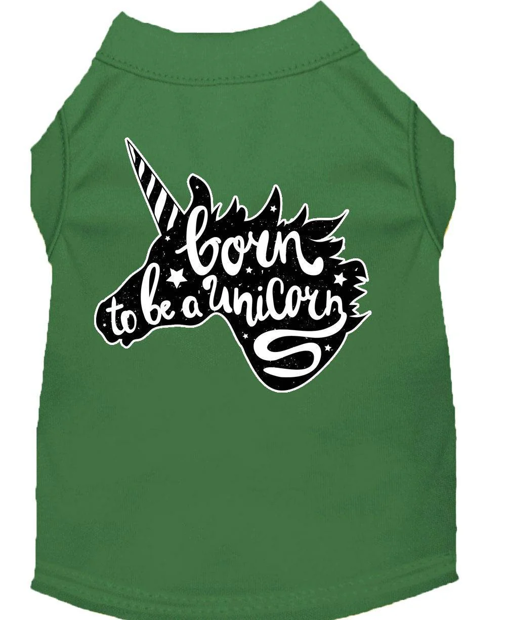 Pet Dog & Cat Shirt Screen Printed, "Born To Be A Unicorn" - Image 9