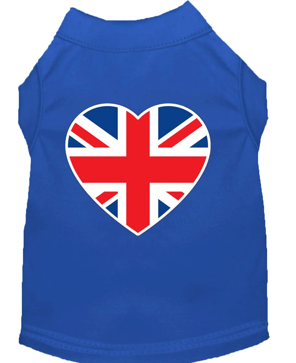 Pet Dog & Cat Shirt Screen Printed, "British Flag Heart" - Image 5