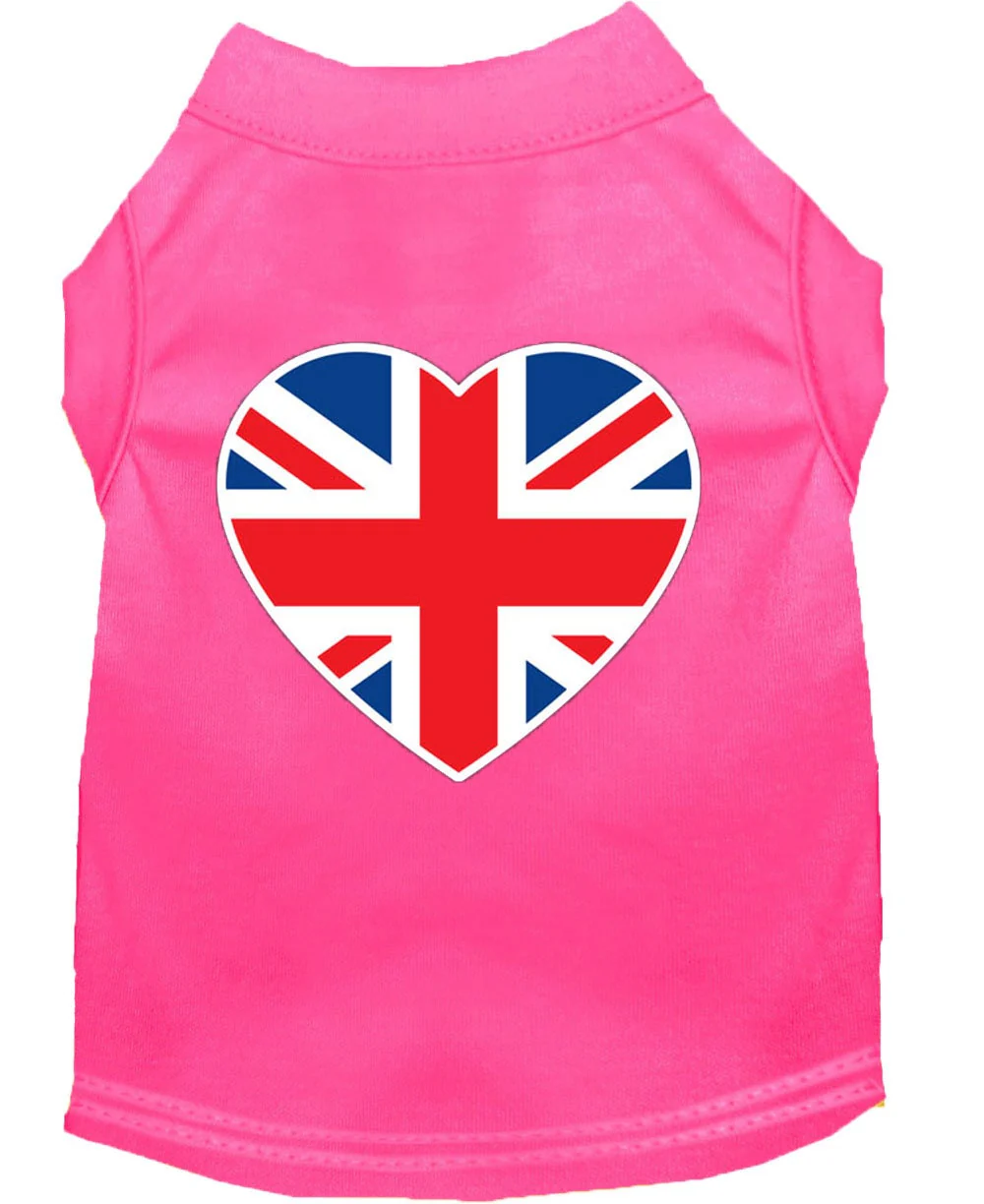 Pet Dog & Cat Shirt Screen Printed, "British Flag Heart" - Image 6