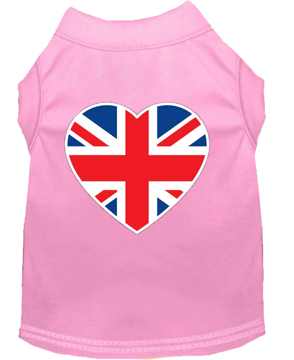 Pet Dog & Cat Shirt Screen Printed, "British Flag Heart" - Image 8