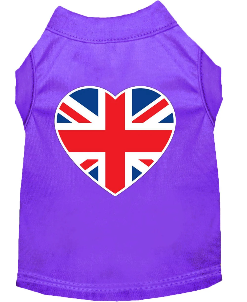 Pet Dog & Cat Shirt Screen Printed, "British Flag Heart" - Image 9