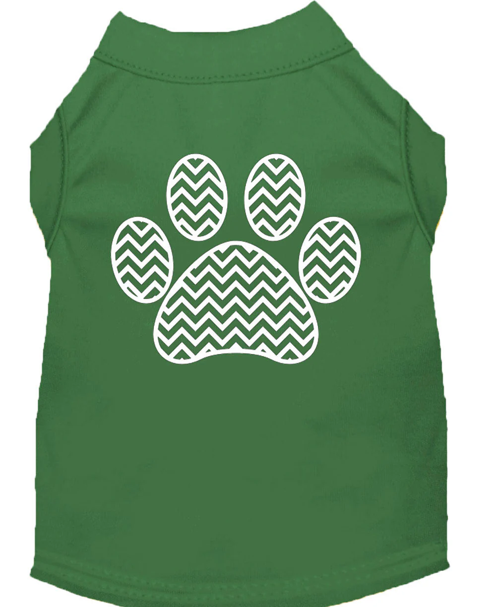 Pet Dog & Cat Shirt Screen Printed, "Chevron Paw" - Image 10
