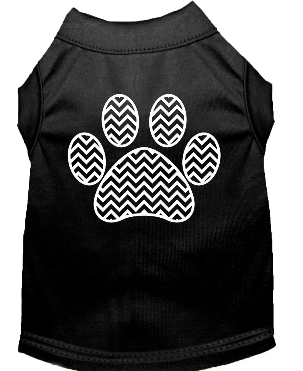 Pet Dog & Cat Shirt Screen Printed, "Chevron Paw" - Image 3