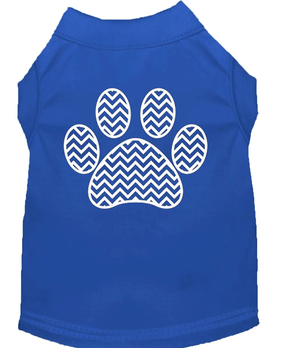 Pet Dog & Cat Shirt Screen Printed, "Chevron Paw" - Image 4