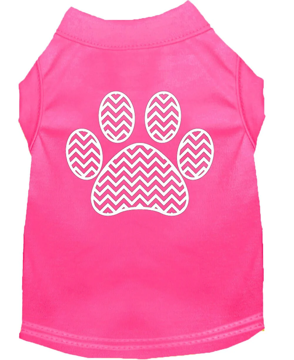 Pet Dog & Cat Shirt Screen Printed, "Chevron Paw" - Image 5