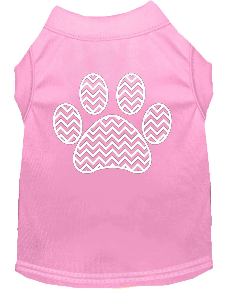 Pet Dog & Cat Shirt Screen Printed, "Chevron Paw" - Image 6