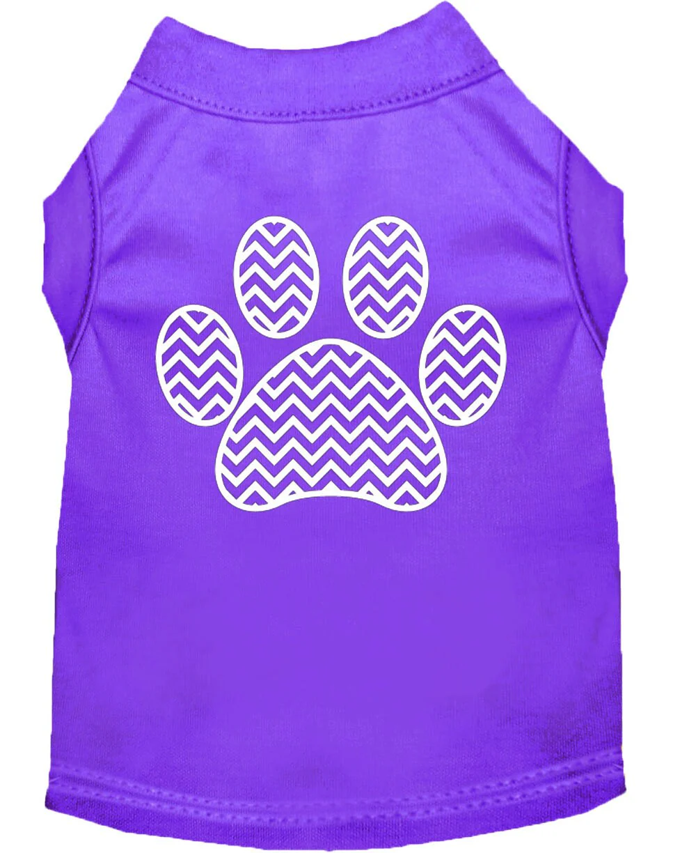 Pet Dog & Cat Shirt Screen Printed, "Chevron Paw" - Image 7