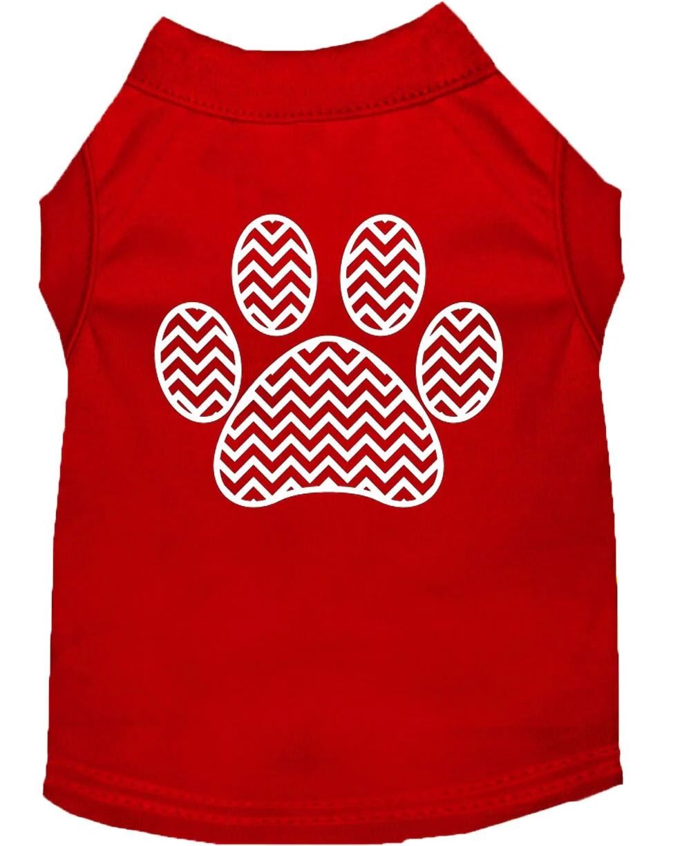 Pet Dog & Cat Shirt Screen Printed, "Chevron Paw" - Image 8