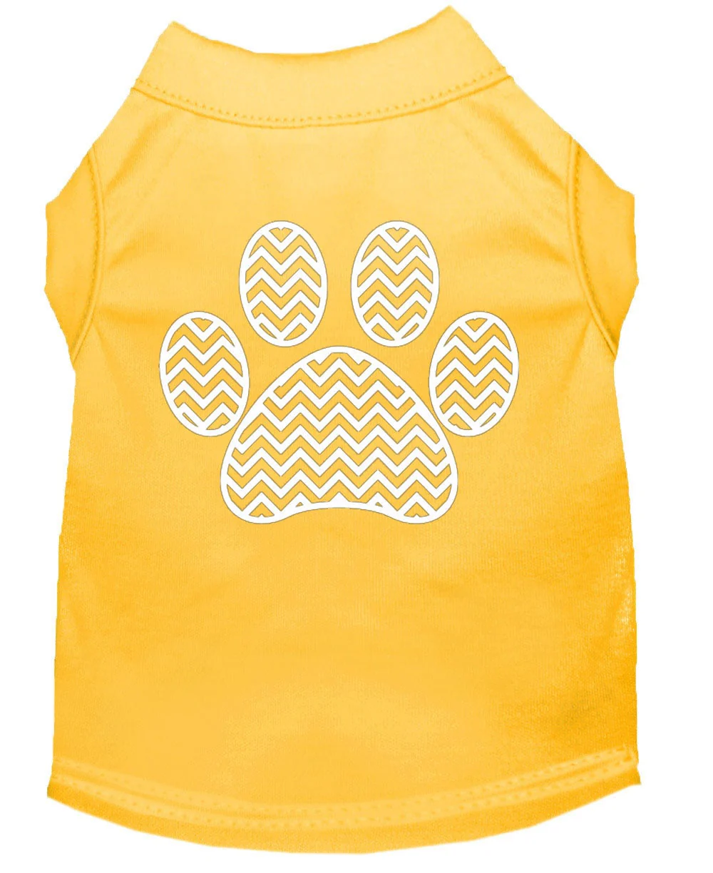 Pet Dog & Cat Shirt Screen Printed, "Chevron Paw" - Image 9