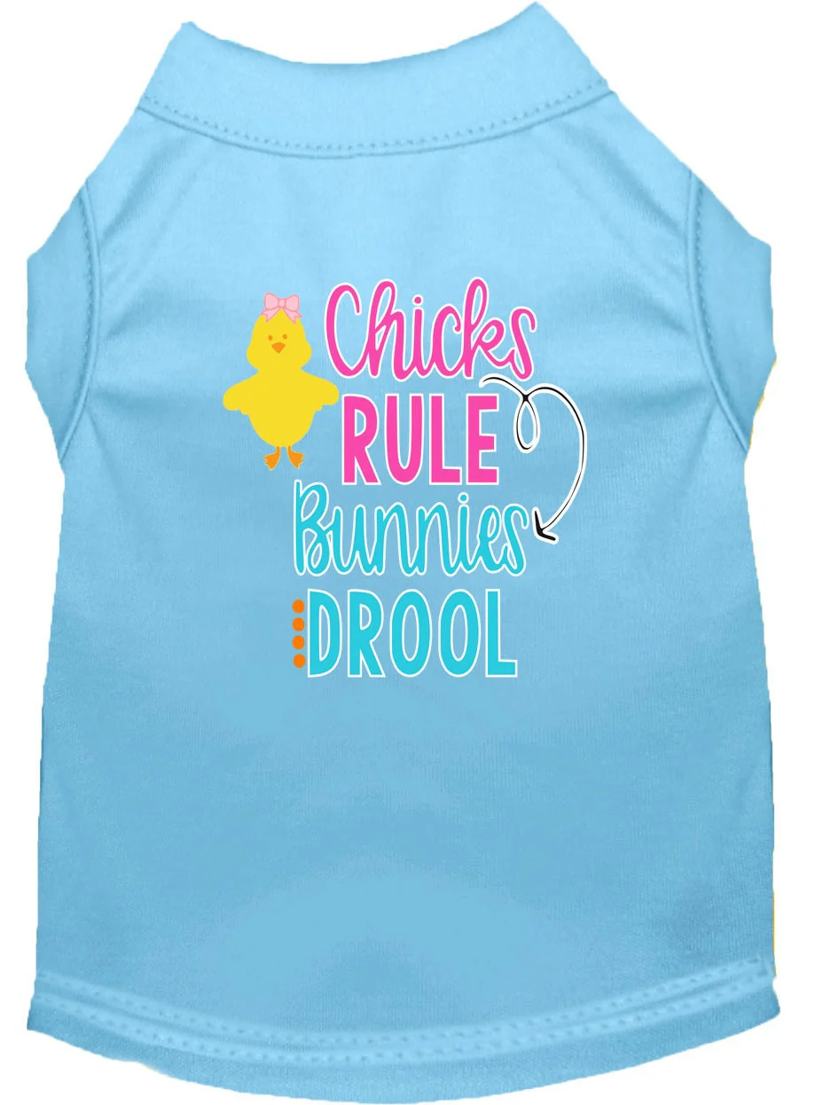 Pet Dog & Cat Shirt Screen Printed, "Chicks Rule, Bunnies Drool" - Image 10