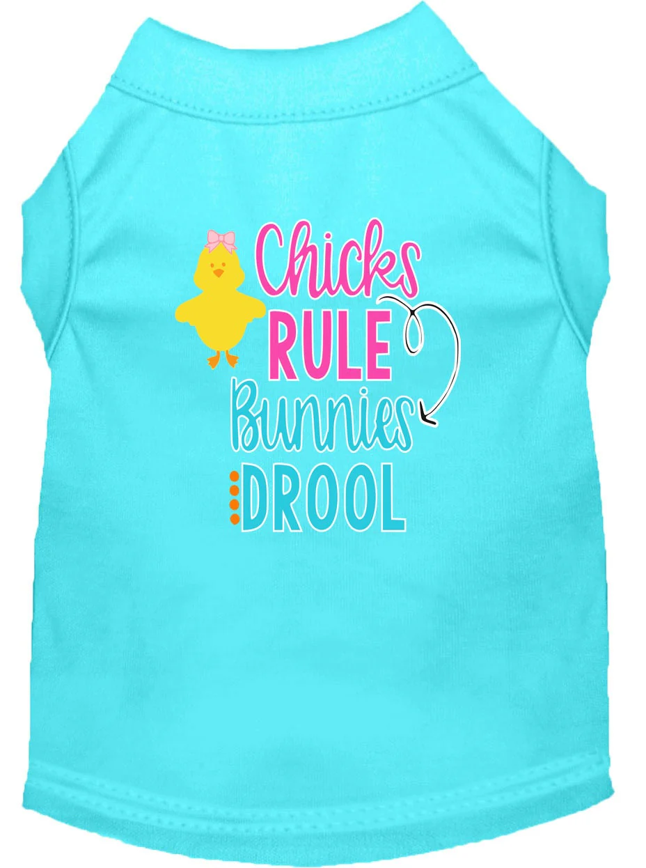 Pet Dog & Cat Shirt Screen Printed, "Chicks Rule, Bunnies Drool" - Image 3