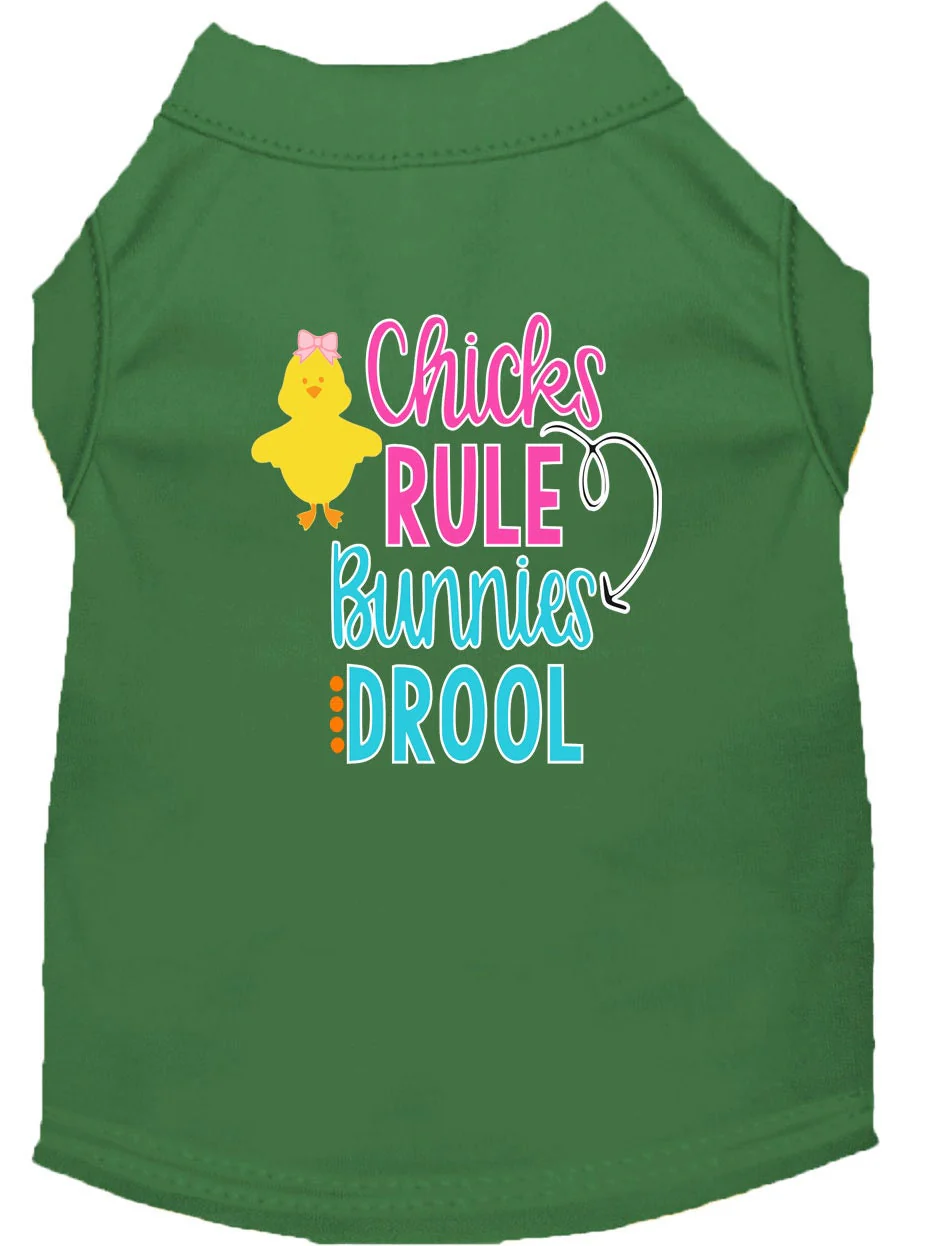 Pet Dog & Cat Shirt Screen Printed, "Chicks Rule, Bunnies Drool" - Image 5