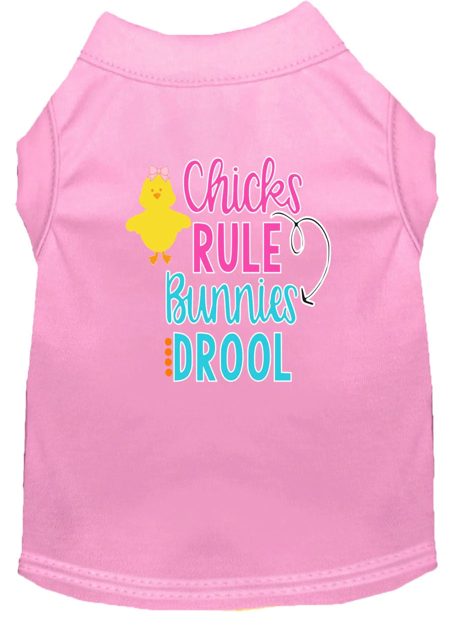 Pet Dog & Cat Shirt Screen Printed, "Chicks Rule, Bunnies Drool" - Image 6
