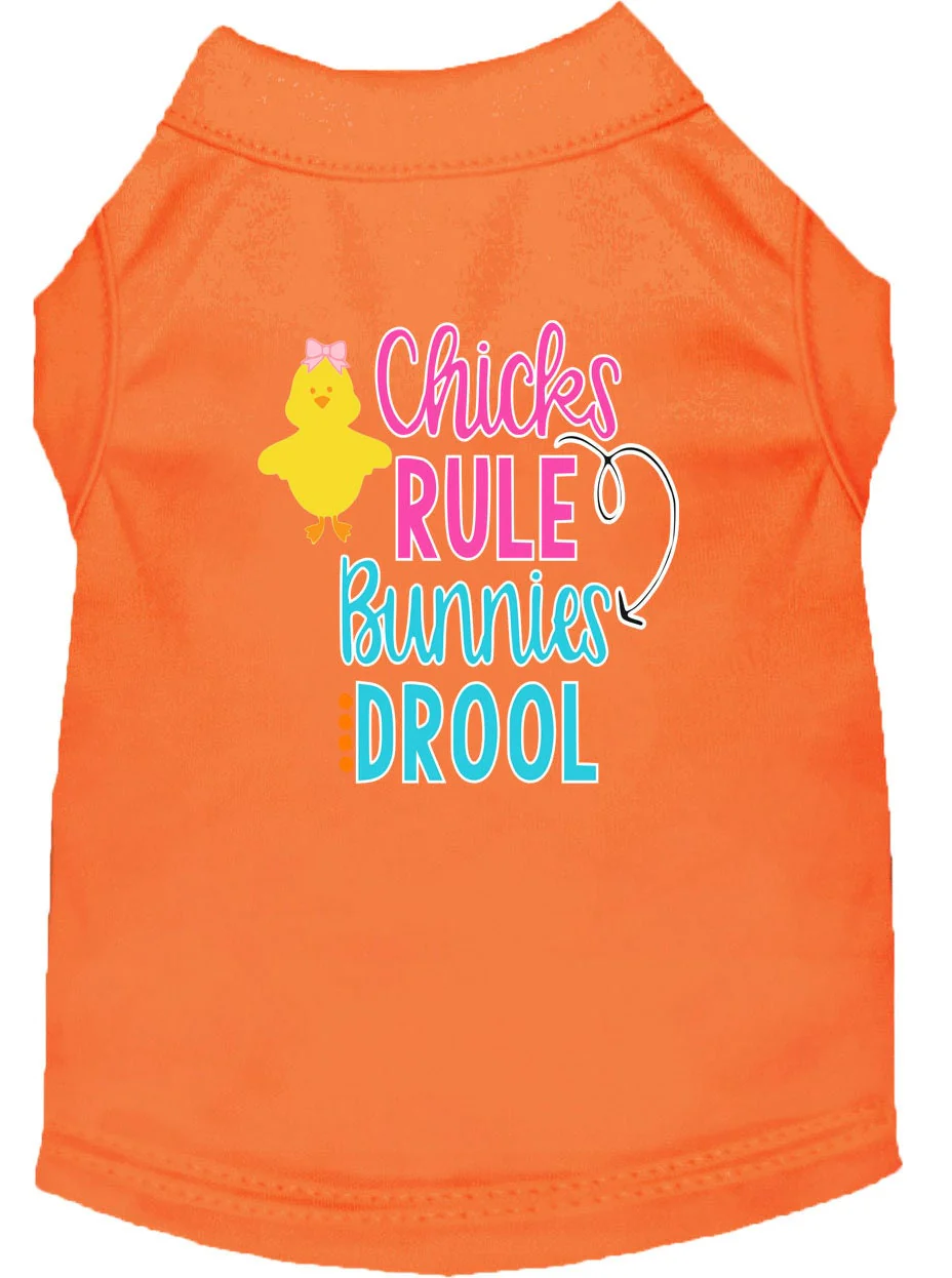 Pet Dog & Cat Shirt Screen Printed, "Chicks Rule, Bunnies Drool" - Image 7