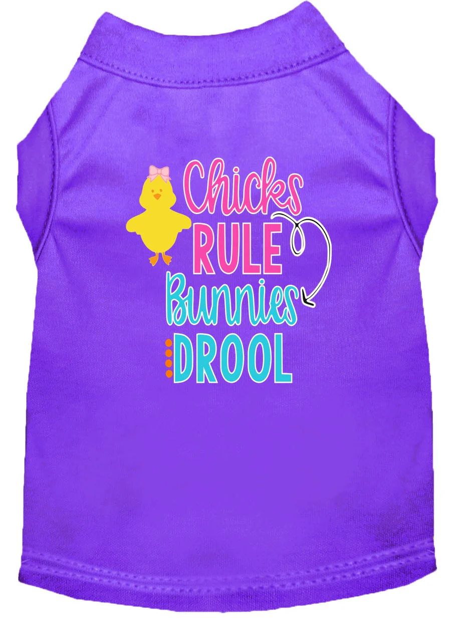 Pet Dog & Cat Shirt Screen Printed, "Chicks Rule, Bunnies Drool" - Image 8