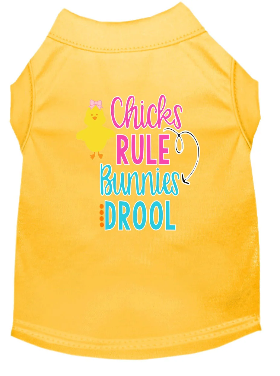 Pet Dog & Cat Shirt Screen Printed, "Chicks Rule, Bunnies Drool" - Image 9