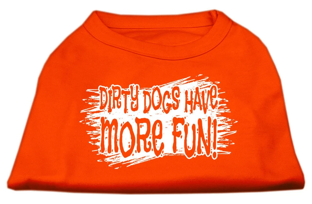 Pet Dog & Cat Shirt Screen Printed, "Dirty Dogs Have More Fun" - Image 3