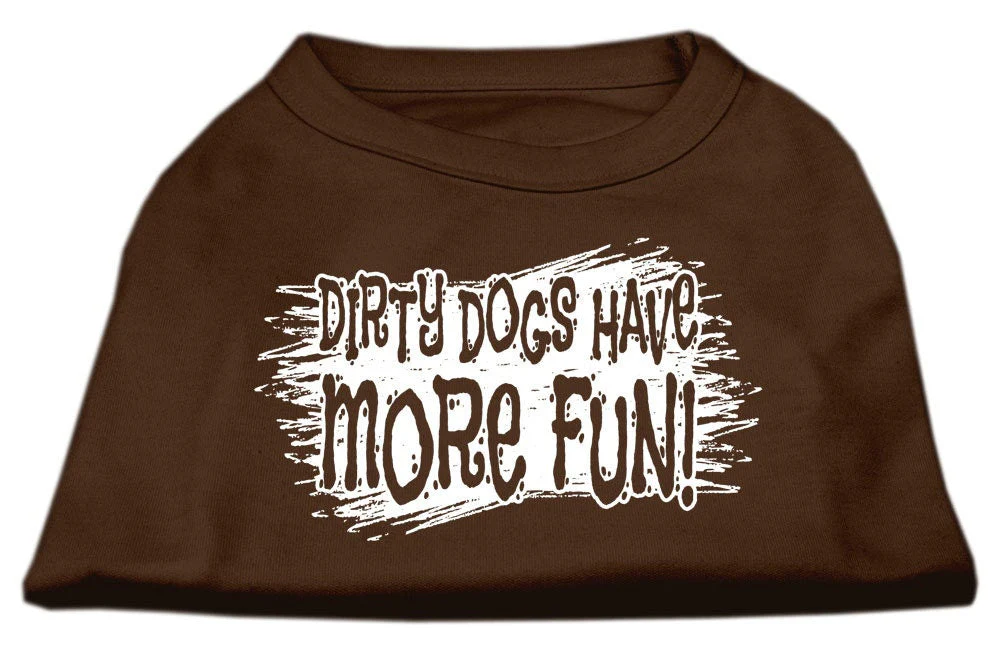 Pet Dog & Cat Shirt Screen Printed, "Dirty Dogs Have More Fun" - Image 4