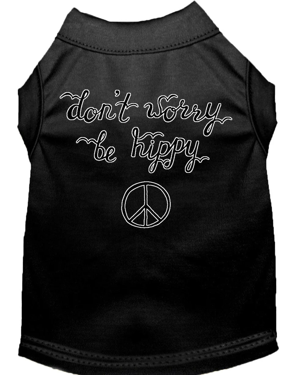 Pet Dog & Cat Shirt Screen Printed, "Don't Worry, Be Hippy" - Image 10