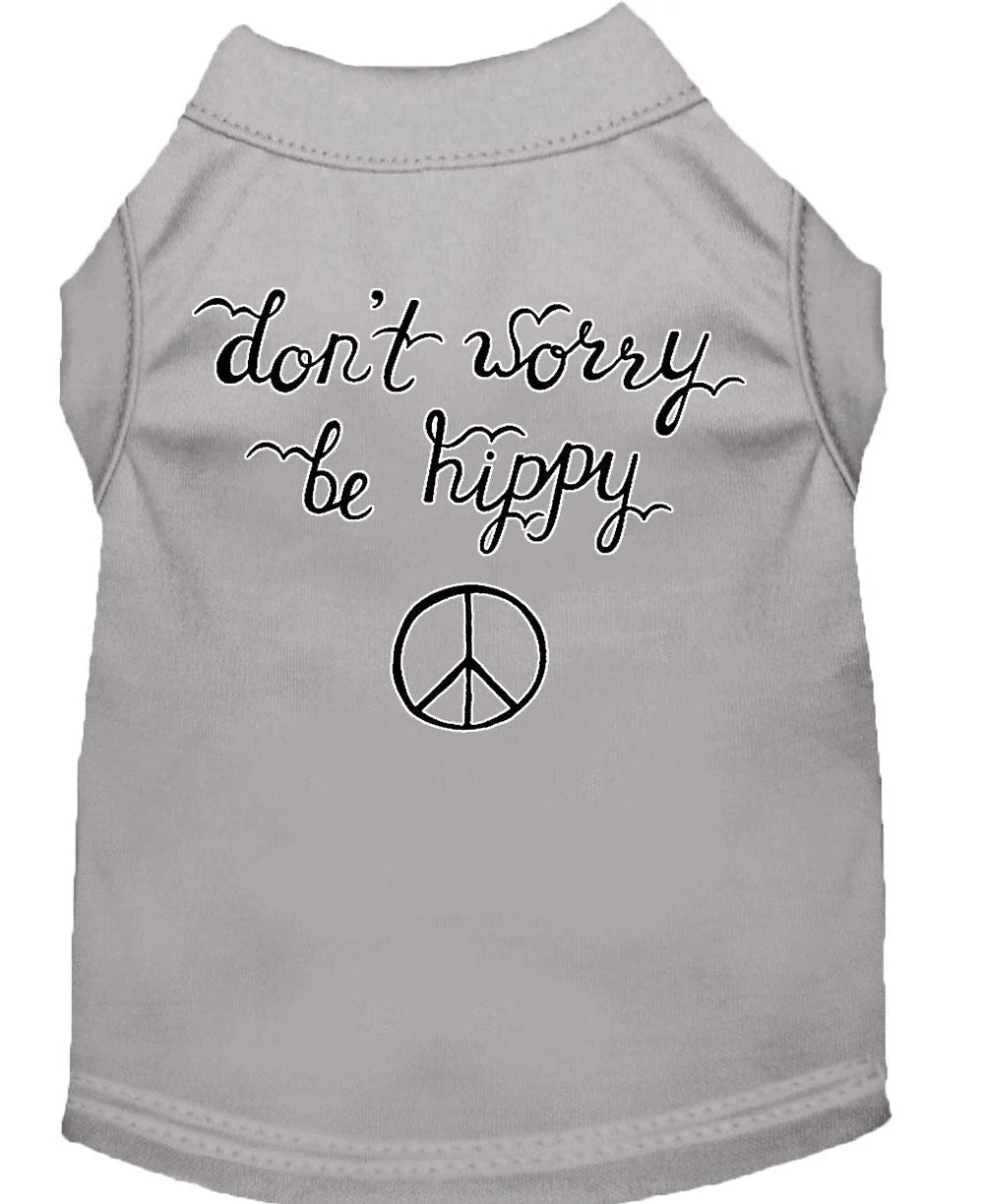 Pet Dog & Cat Shirt Screen Printed, "Don't Worry, Be Hippy" - Image 4