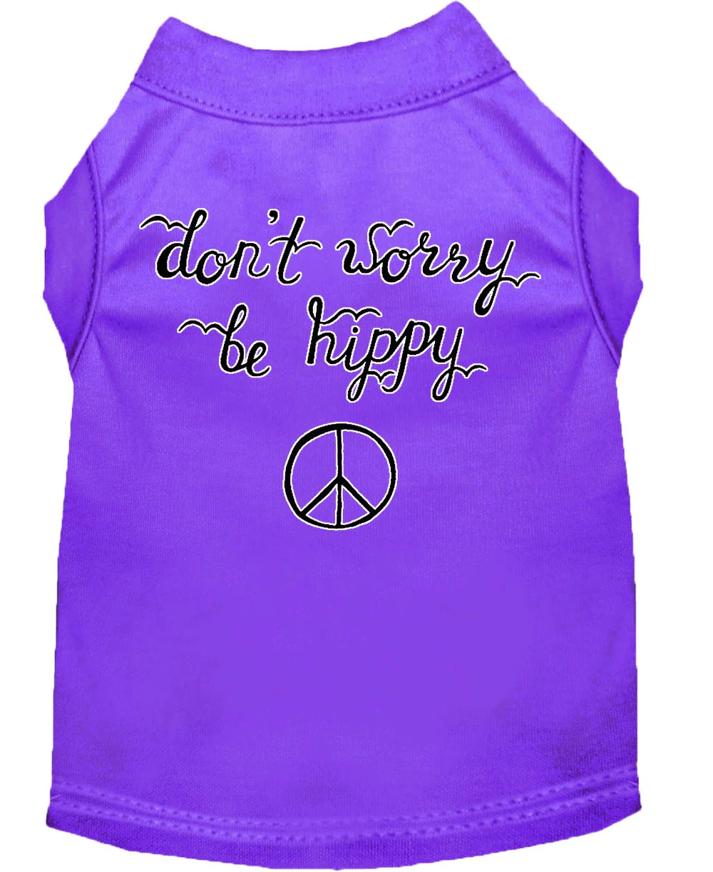 Pet Dog & Cat Shirt Screen Printed, "Don't Worry, Be Hippy" - Image 5