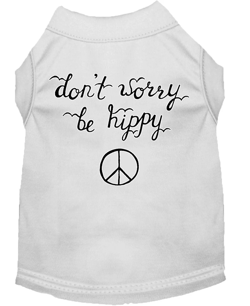 Pet Dog & Cat Shirt Screen Printed, "Don't Worry, Be Hippy" - Image 6
