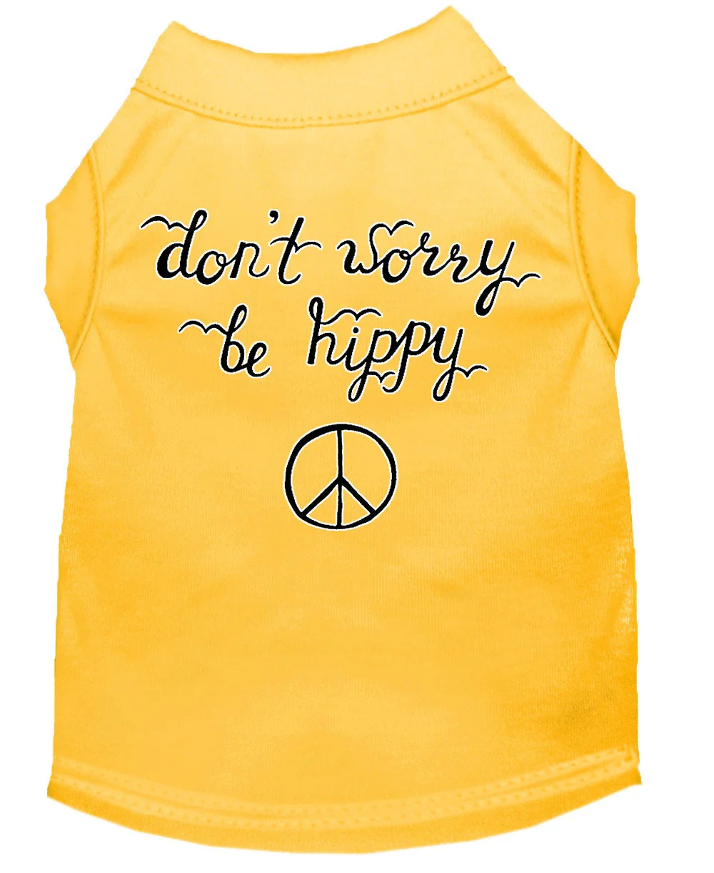 Pet Dog & Cat Shirt Screen Printed, "Don't Worry, Be Hippy" - Image 7