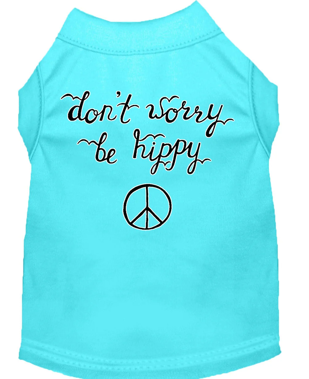 Pet Dog & Cat Shirt Screen Printed, "Don't Worry, Be Hippy" - Image 9