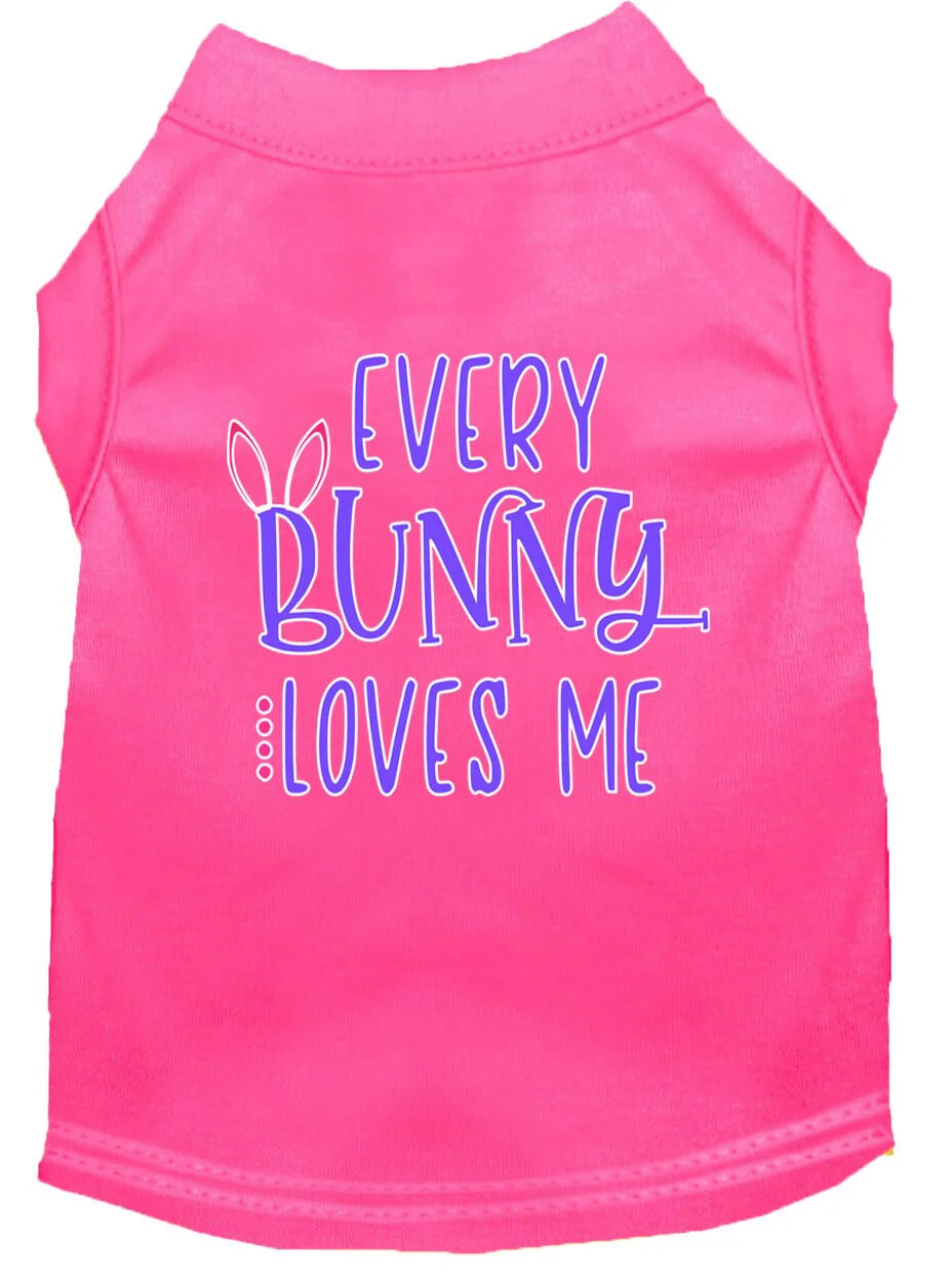 Pet Dog & Cat Shirt Screen Printed, "Every Bunny Loves Me" - Image 4