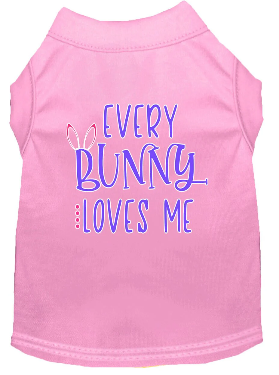 Pet Dog & Cat Shirt Screen Printed, "Every Bunny Loves Me" - Image 5