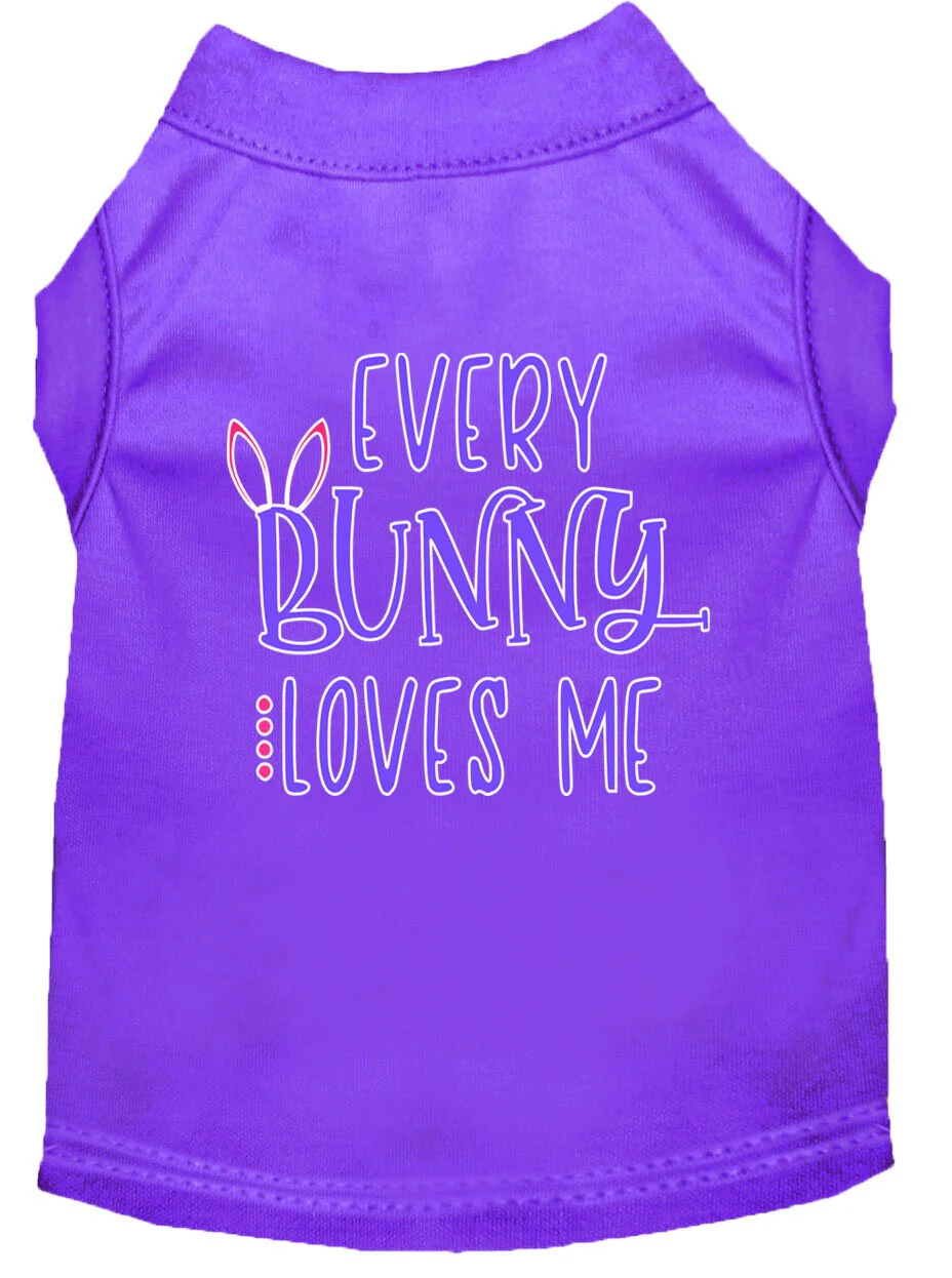 Pet Dog & Cat Shirt Screen Printed, "Every Bunny Loves Me" - Image 6