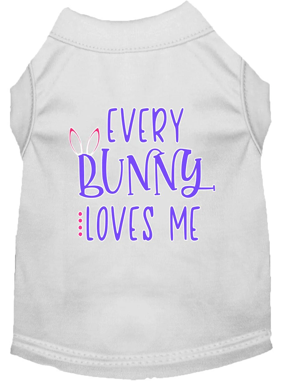Pet Dog & Cat Shirt Screen Printed, "Every Bunny Loves Me" - Image 7