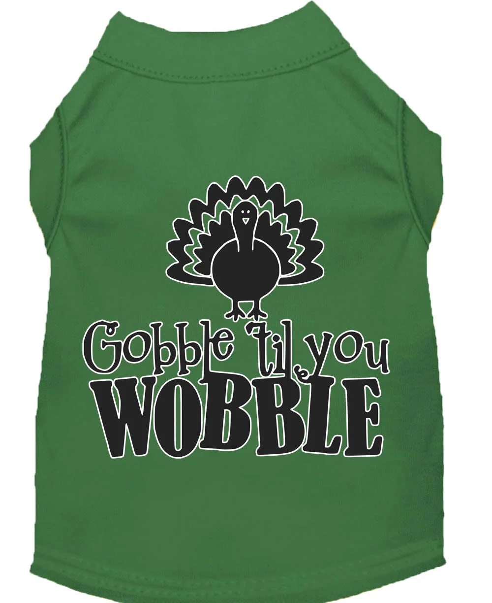 Pet Dog & Cat Shirt Screen Printed, "Gobble Til Ya Wobble" - Image 3