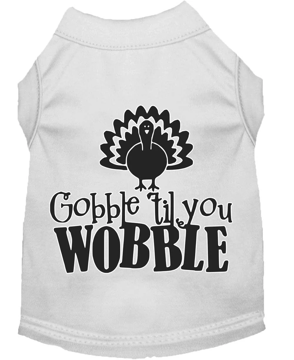 Pet Dog & Cat Shirt Screen Printed, "Gobble Til Ya Wobble" - Image 6